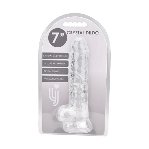 dildo met ballen transparant ( 5 maten )