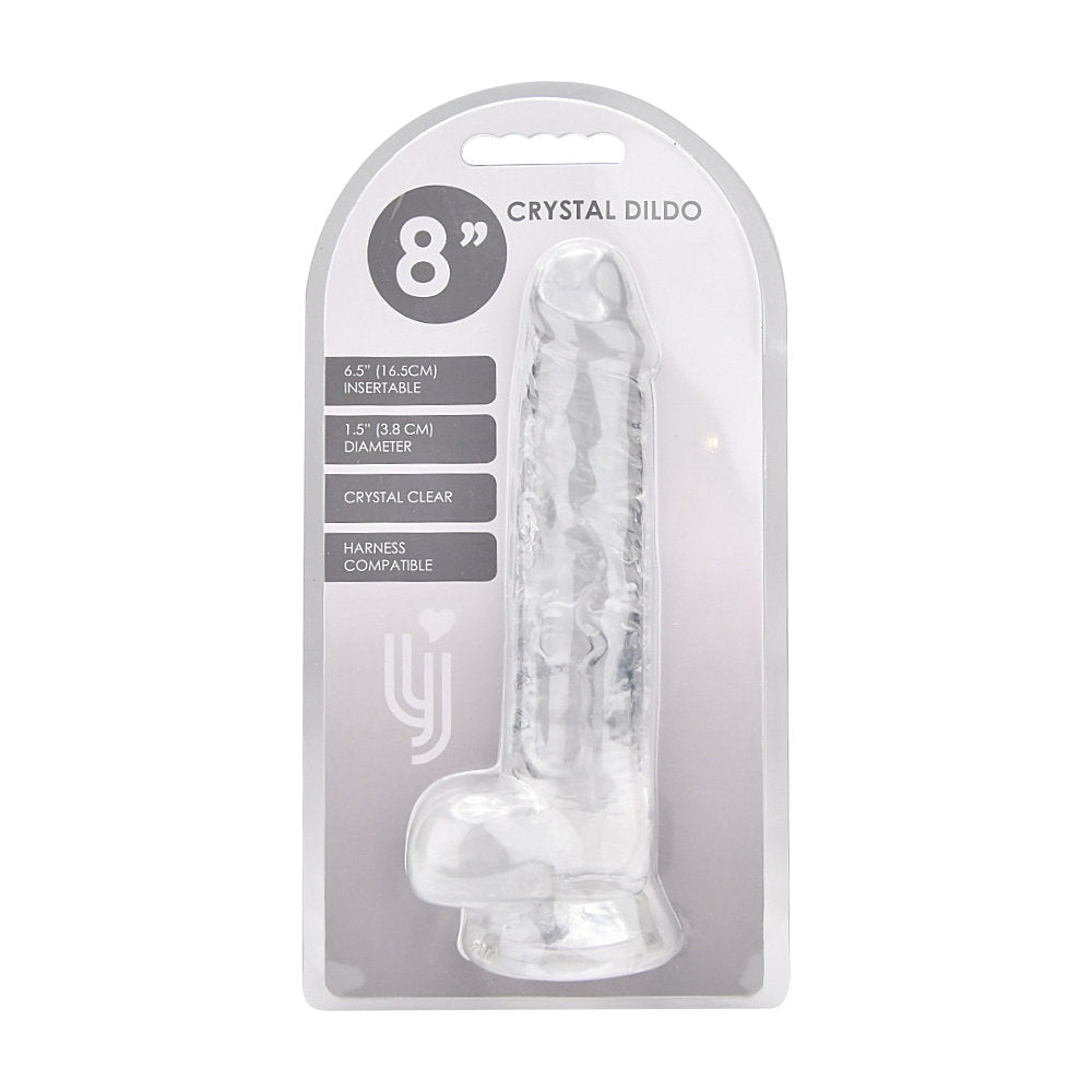 dildo met ballen transparant ( 5 maten )
