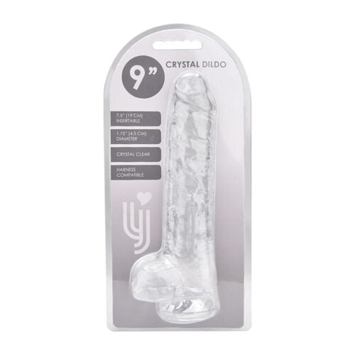 dildo met ballen transparant ( 5 maten )