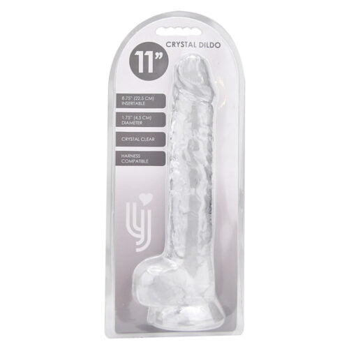 dildo met ballen transparant ( 5 maten )