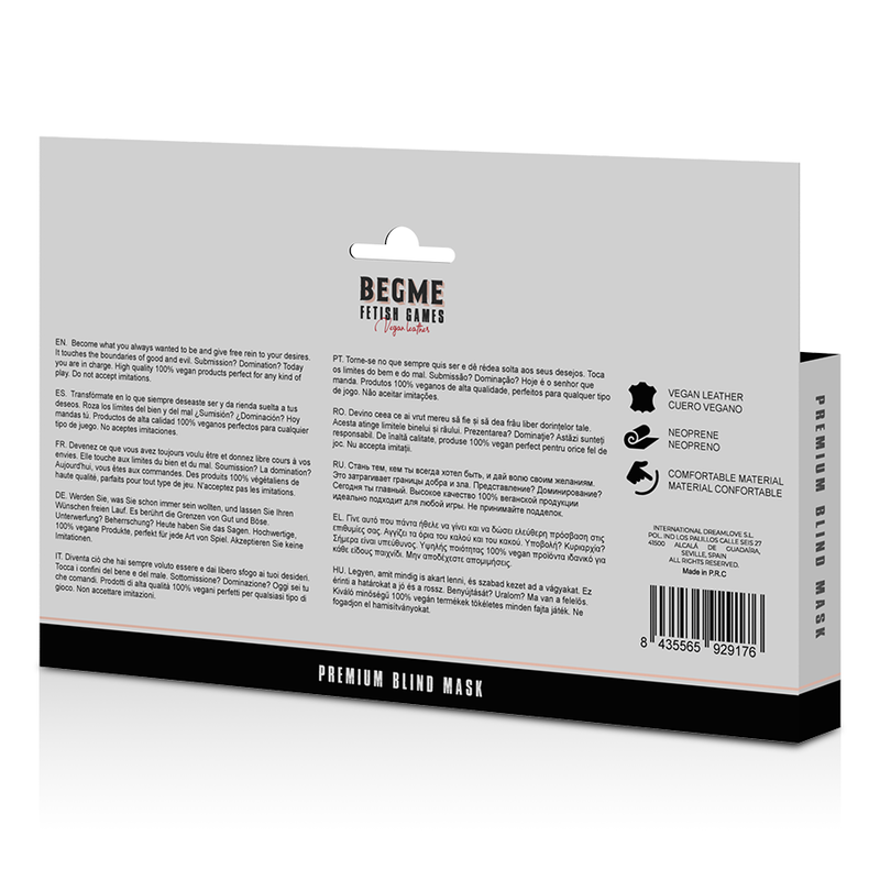 BEGME - BLACK EDITION PREMIUM BLIND MASKER MET NEOPREEN VOERING