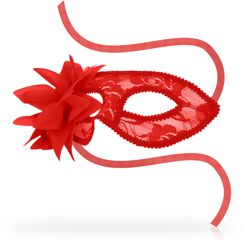 OHMAMA - MASKS KANT OOGMASKER EN BLOEM ROOD