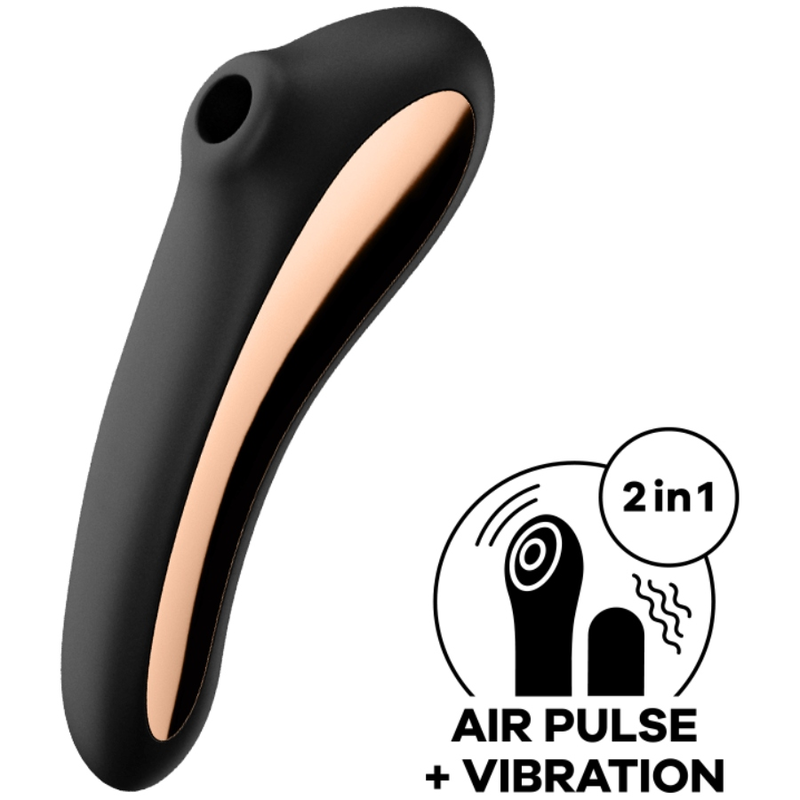 SATISFYER - DUAL KISS CLITORIS-STIMULATOR ZWART