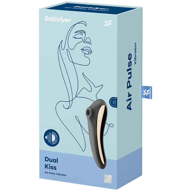 SATISFYER - DUAL KISS CLITORIS-STIMULATOR ZWART