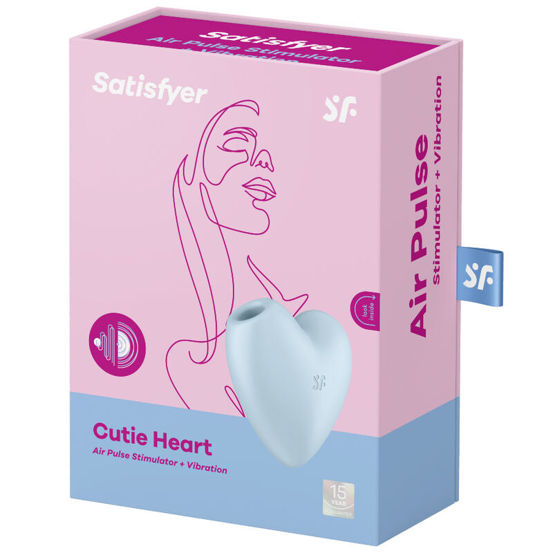 SATISFYER -CUTIE HART BLAUWE STIMULATOR EN VIBRATOR