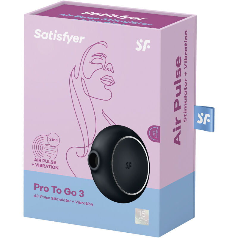 SATISFYER -PRO TO GO 3 ZWARTE DUBBELE STIMULATOR EN VIBRATOR