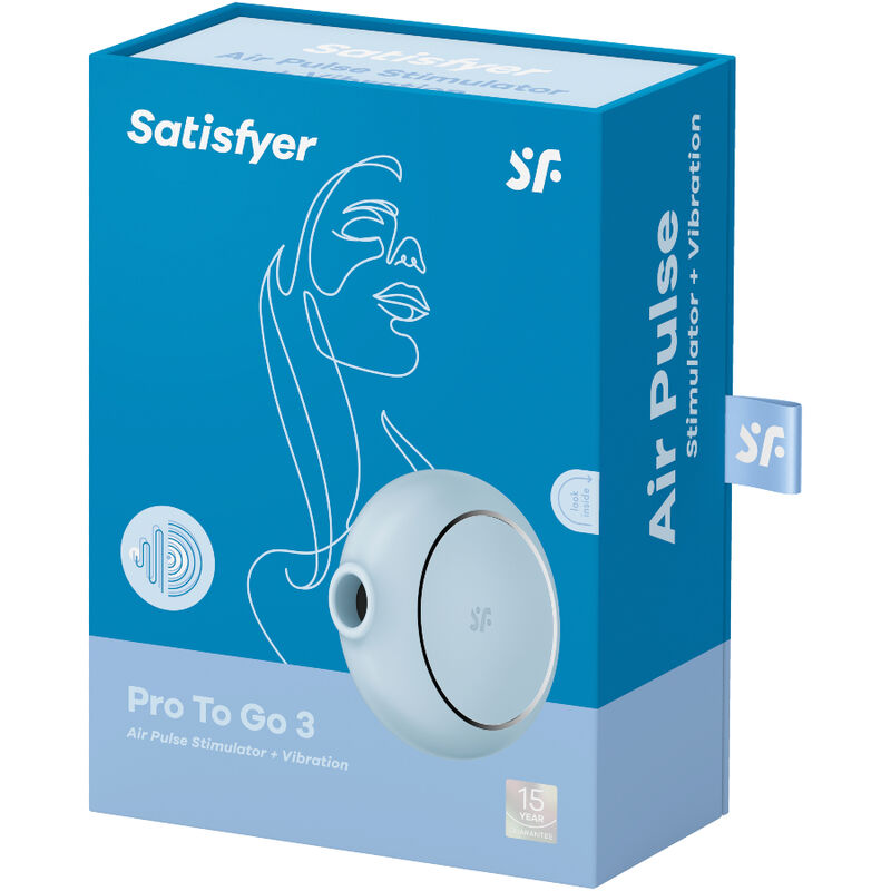 SATISFYER -PRO TO GO 3 DUBBELE BLAUWE STIMULATOR EN VIBRATOR