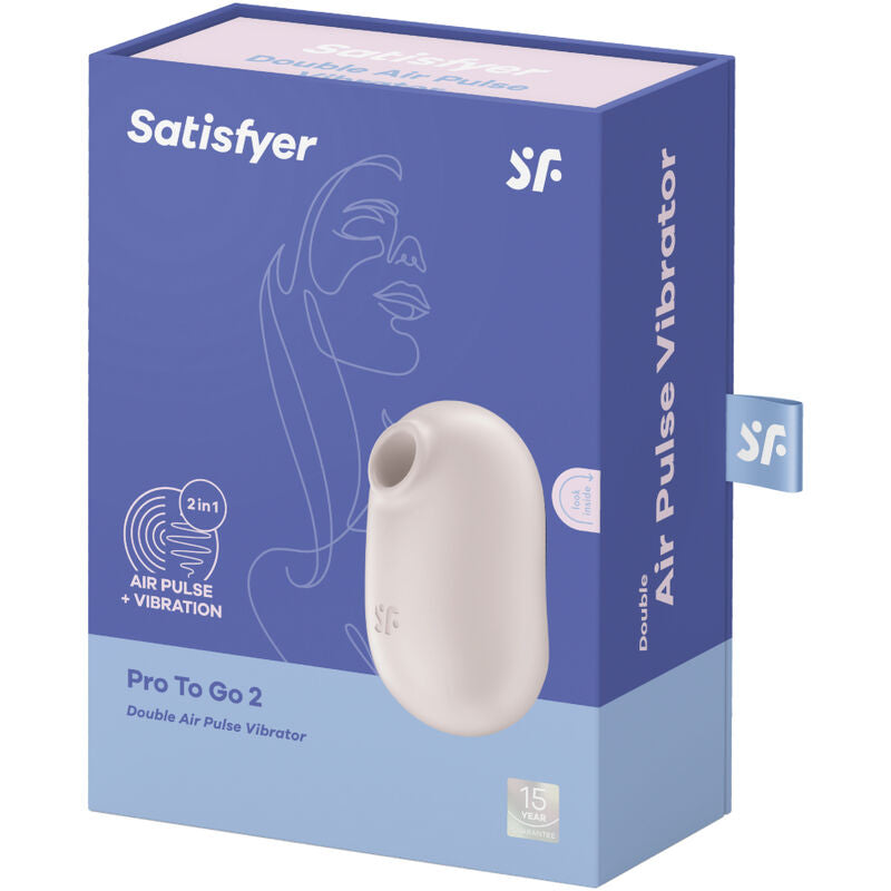 SATISFYER - PRO TO GO 2 BEIGE DUBBELE STIMULATOR EN VIBRATOR