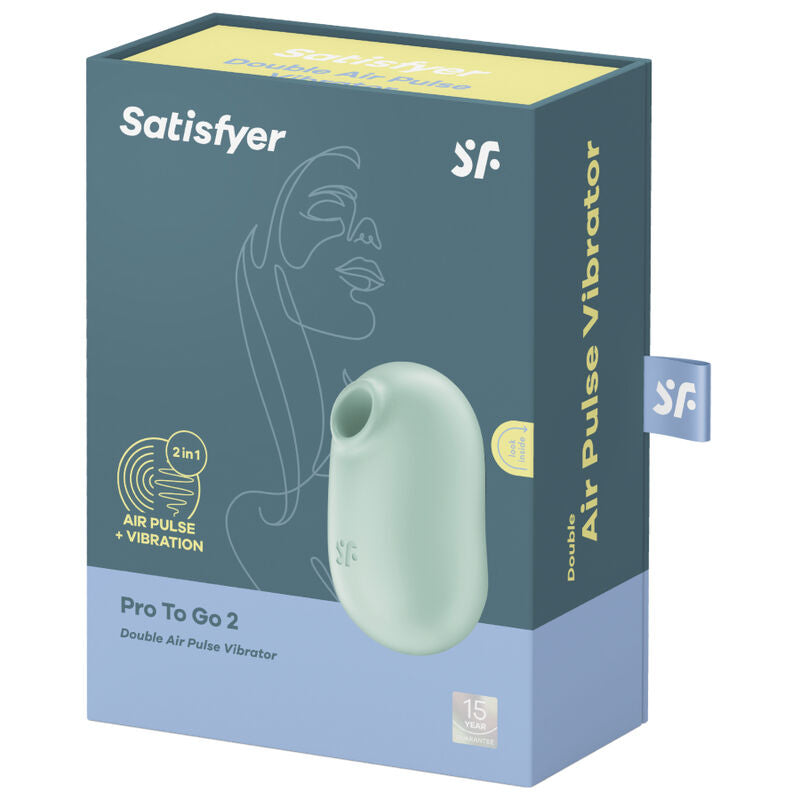 SATISFYER - PRO TO GO 2 GROENE DUBBELE STIMULATOR EN VIBRATOR
