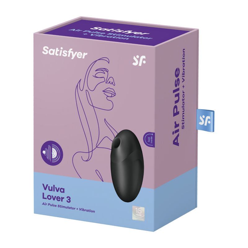 SATISFYER - VULVA LOVER 3 ZWARTE STIMULATOR EN VIBRATOR