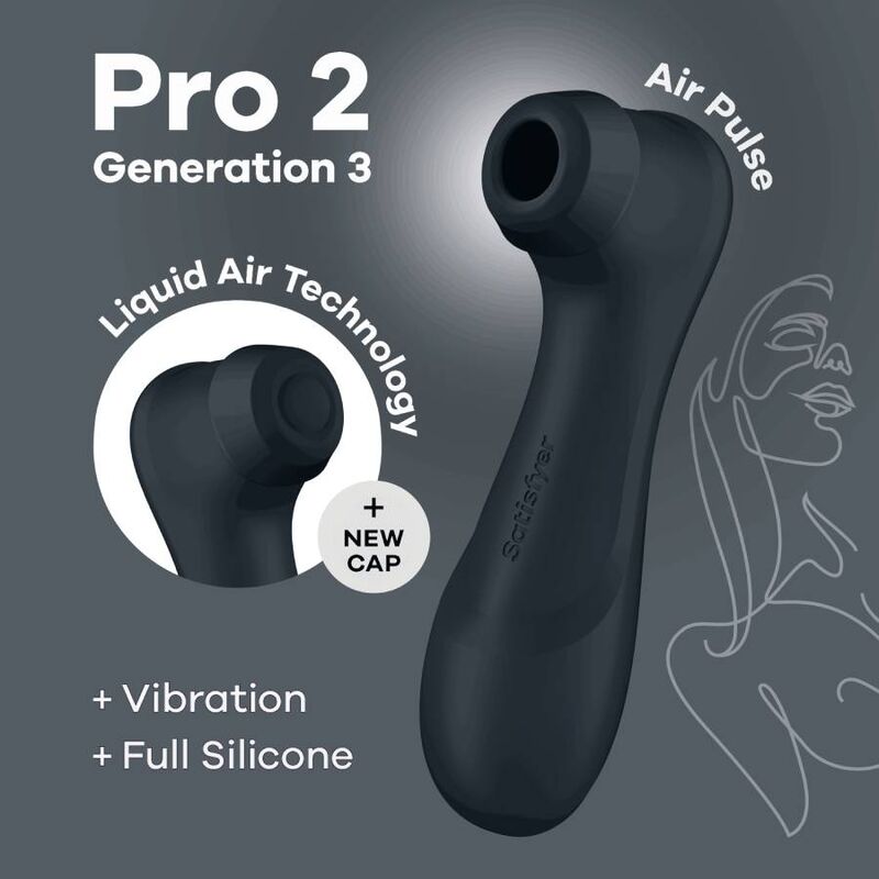 SATISFYER - PRO 2 GENERATIE 3 LIQUID AIR TECHNOLOGIE ZWART