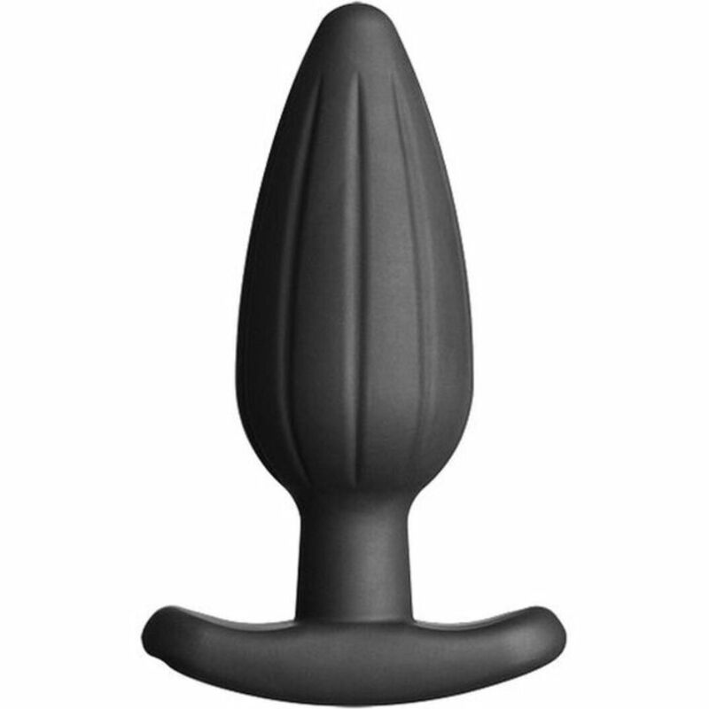 ELECTRASTIM - SILICONEN ZWART ROCKER BUTTPLUG GROOT