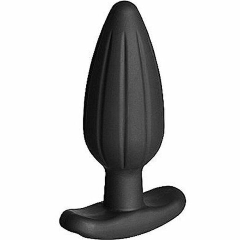ELECTRASTIM - SILICONEN ZWART ROCKER BUTTPLUG GROOT