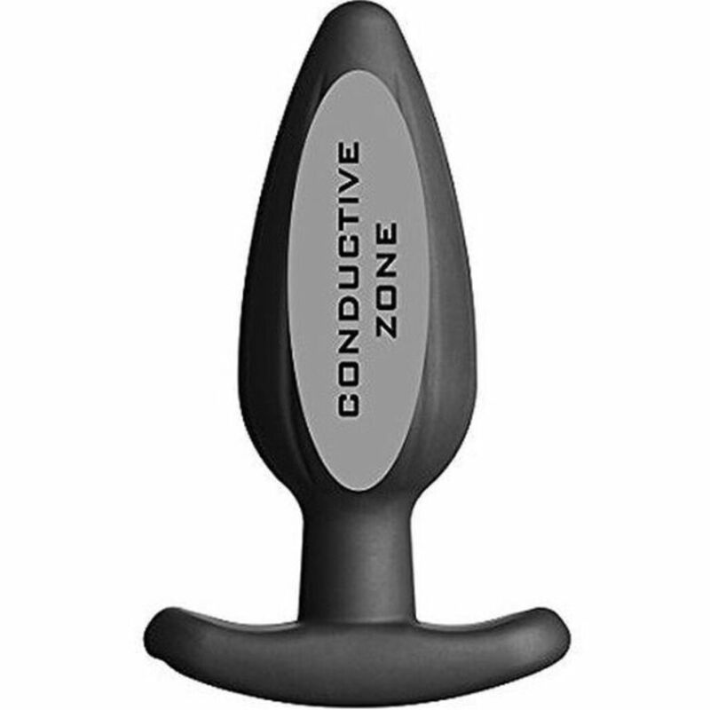 ELECTRASTIM - SILICONEN ZWART ROCKER BUTTPLUG GROOT