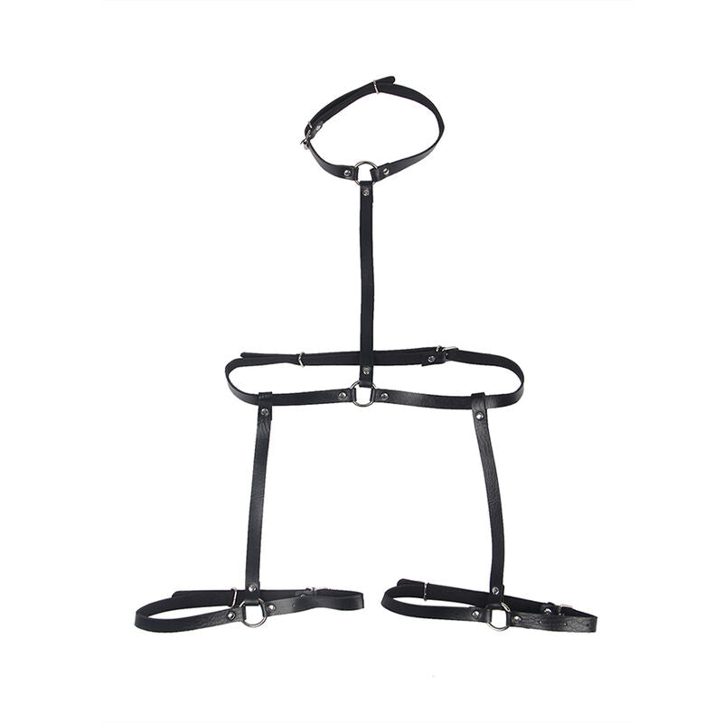 SUBBLIME - ZWART LEREN BODYHARNAS ONE SIZE