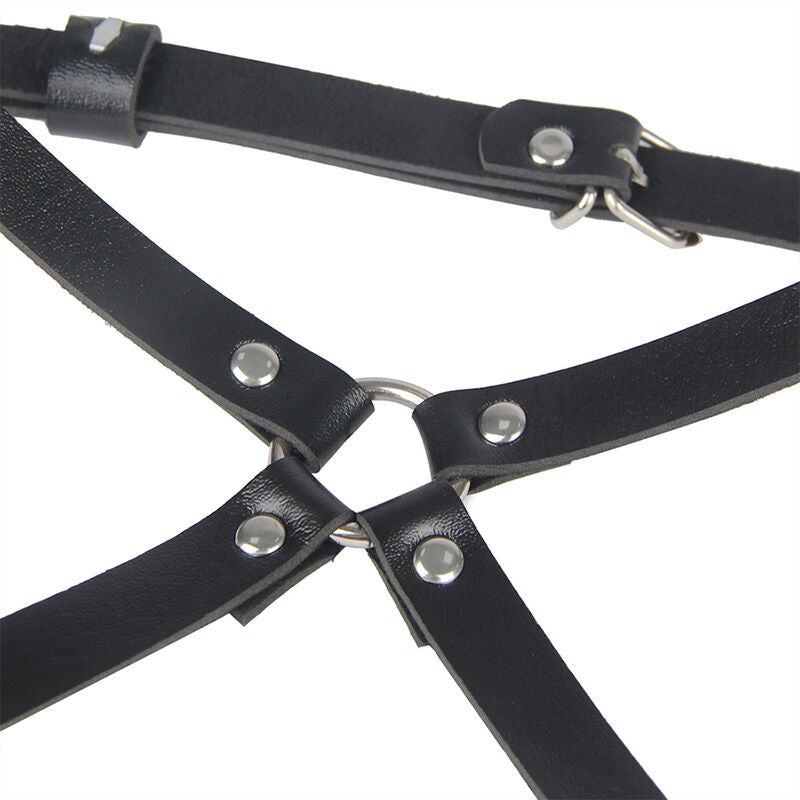SUBBLIME - ZWART LEDEREN TAILLE- EN BEENHARNAS ONE SIZE