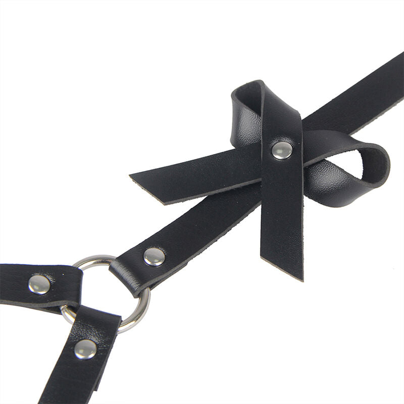 SUBBLIME - ZWART LEDEREN TAILLE- EN BEENHARNAS ONE SIZE
