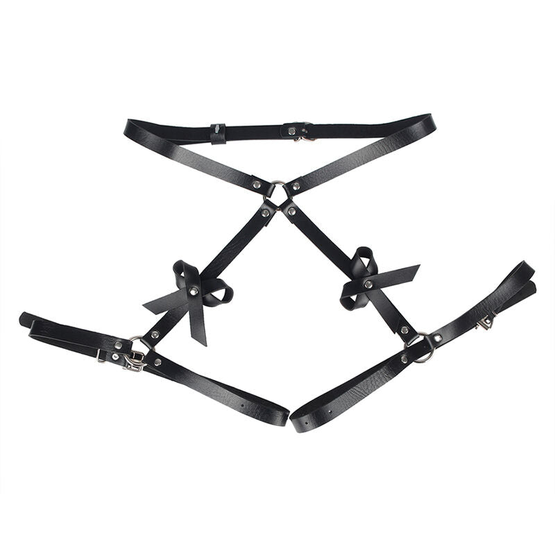 SUBBLIME - ZWART LEDEREN TAILLE- EN BEENHARNAS ONE SIZE