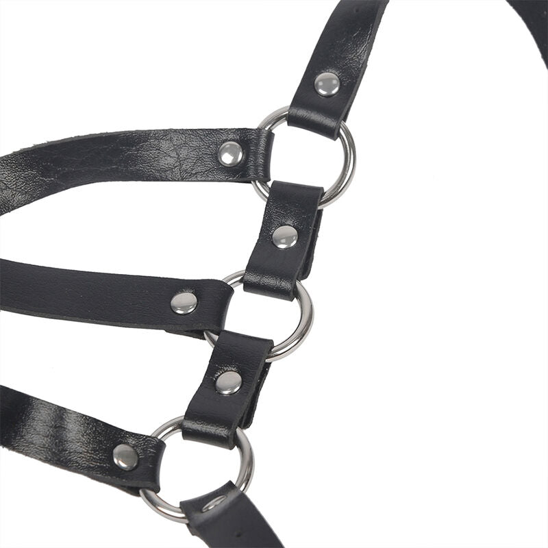 SUBBLIME - BODY HARNAS VERSTELBARE BANDEN ZWART LEER ONE SIZE