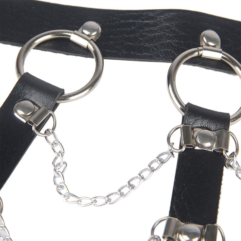 SUBBLIME - ZWART LEDEREN BORSTHARNAS ONE SIZE