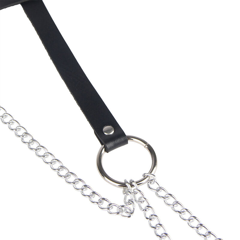 SUBBLIME - ZWART LEREN RINGKETENRIEM ONE SIZE