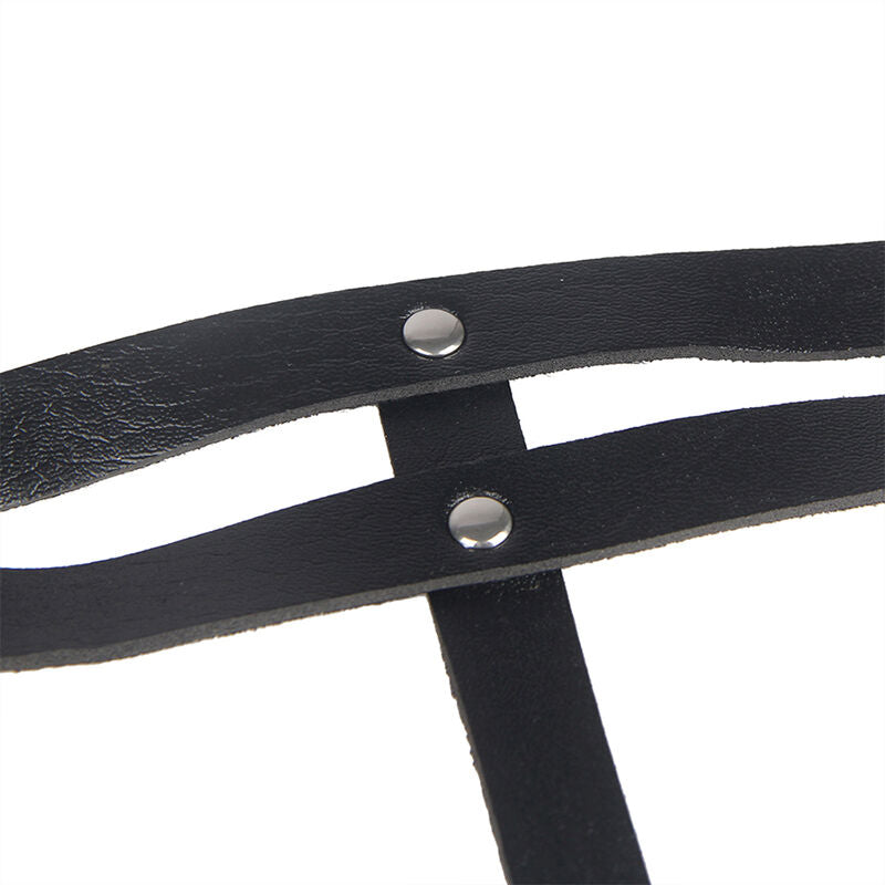 SUBBLIME - ZWART LEREN RINGKETENRIEM ONE SIZE