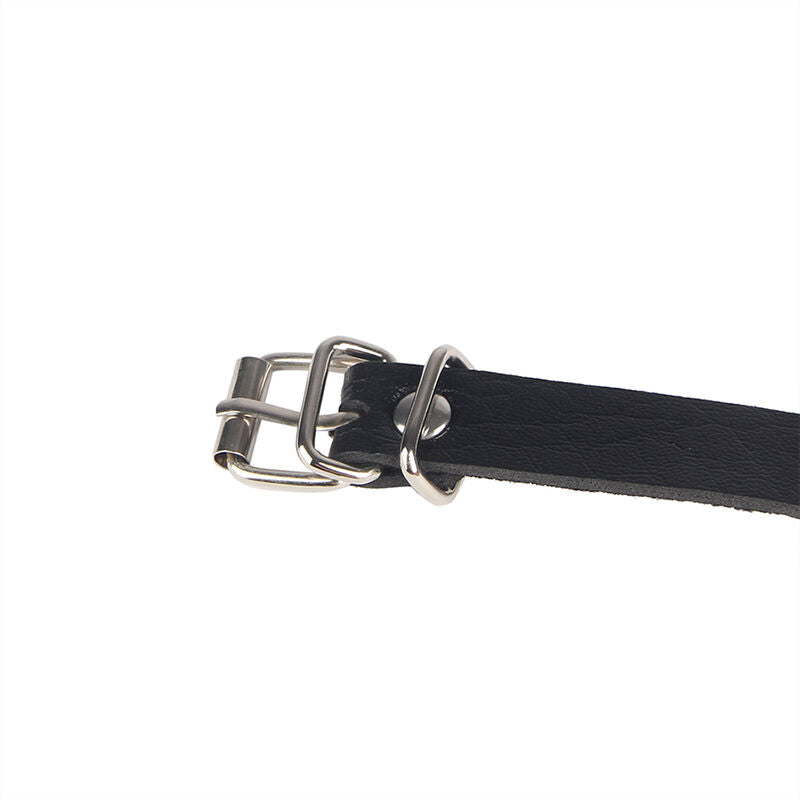 SUBBLIME - ZWART LEREN RINGKETENRIEM ONE SIZE