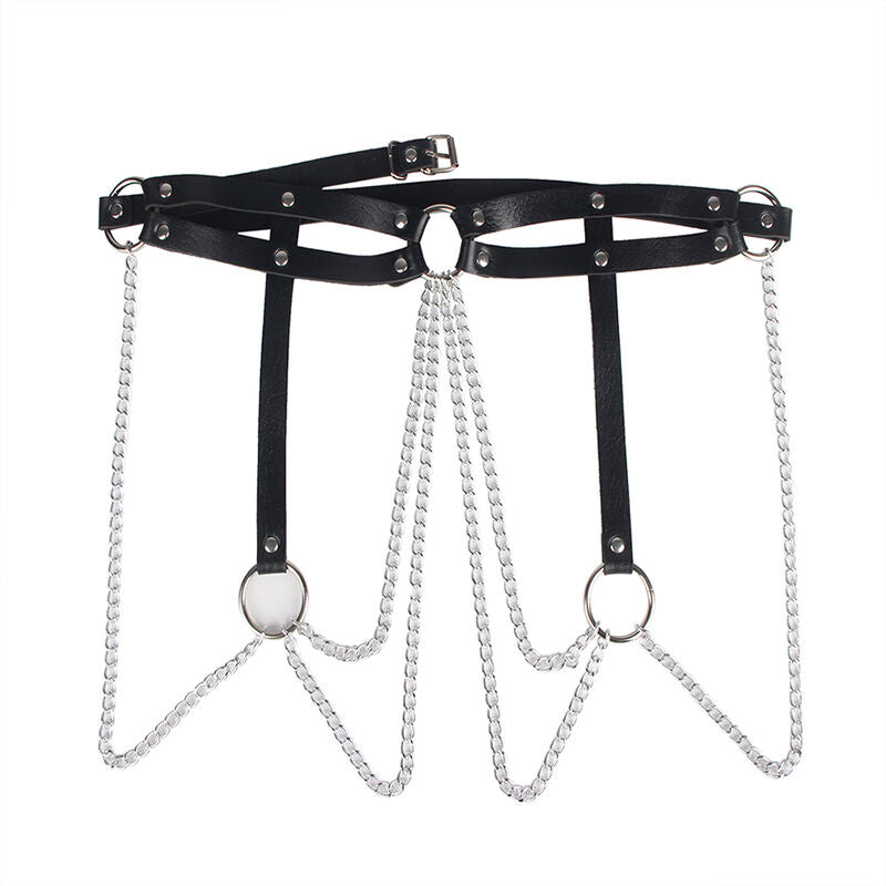 SUBBLIME - ZWART LEREN RINGKETENRIEM ONE SIZE