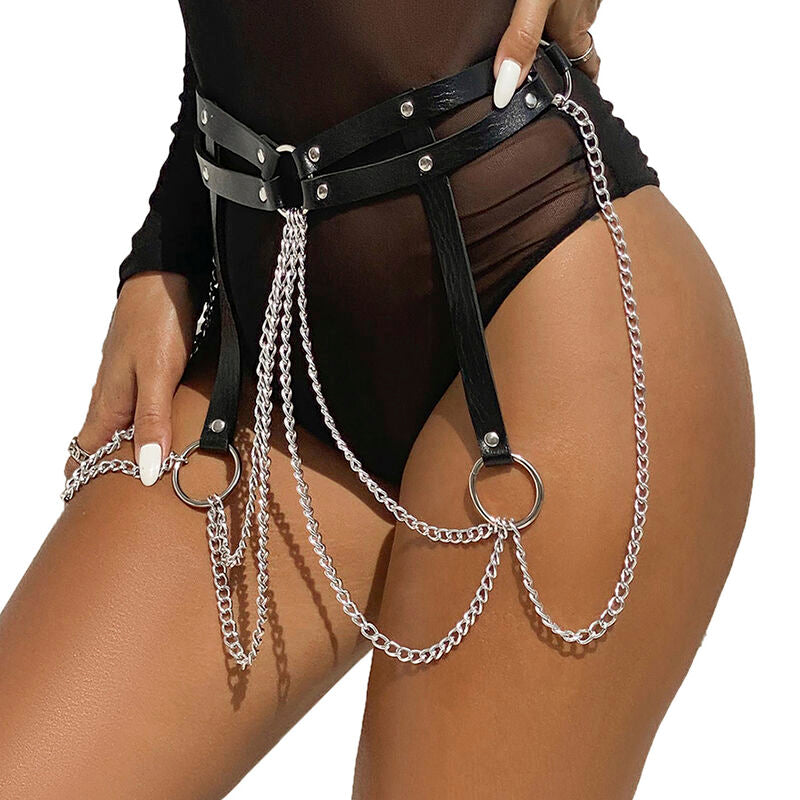 SUBBLIME - ZWART LEREN RINGKETENRIEM ONE SIZE
