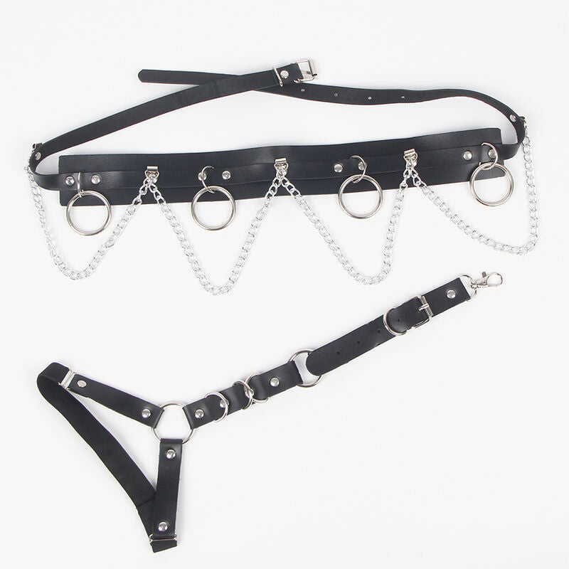 SUBBLIME - HARNASRIEM EN KORRELBAND MET RINGEN EN KETTINGDETAIL ONE SIZE