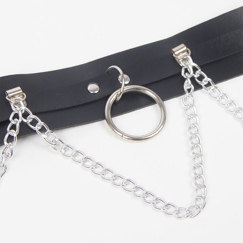 SUBBLIME - HARNASRIEM EN KORRELBAND MET RINGEN EN KETTINGDETAIL ONE SIZE