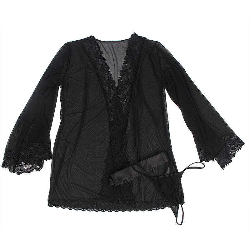 SUBBLIME - TRANSPARANTE STOFFEN JAS MET ZWART KANTEN DETAIL S/M