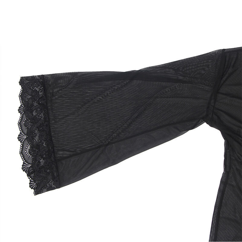SUBBLIME - TRANSPARANTE STOFFEN JAS MET ZWART KANTEN DETAIL L/XL