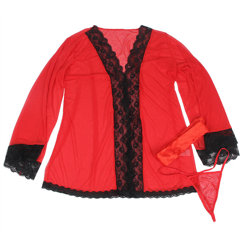 SUBBLIME - TRANSPARANTE STOFFEN JAS MET ROOD KANT DETAIL S/M