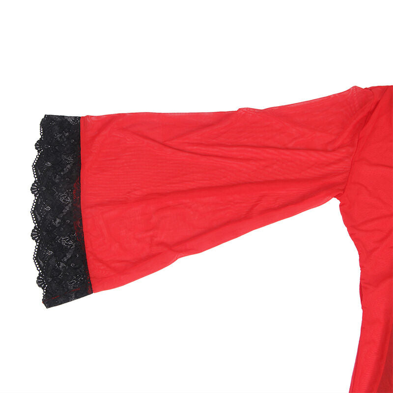 SUBBLIME - TRANSPARANTE STOFFEN JAS MET ROOD KANT DETAIL L/XL