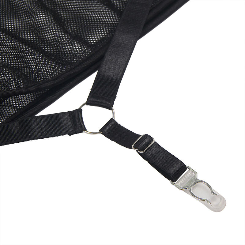 SUBBLIME - TRANSPARANTE HALTERHALS ZWARTE JURK S/M