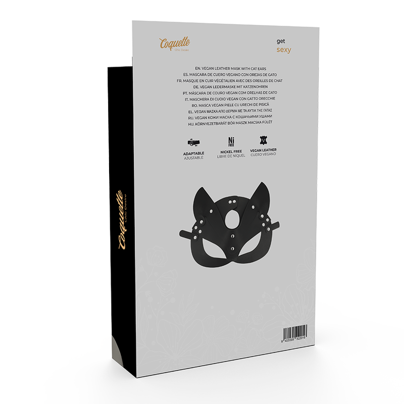 COQUETTE CHIC DESIRE - VEGAN LEDEREN MASKER MET KONIJNENOREN