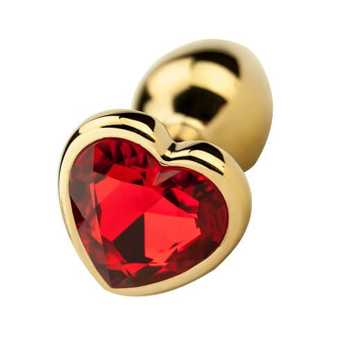 hartvormige buttplug zilver-gold