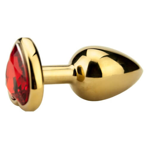 hartvormige buttplug zilver-gold