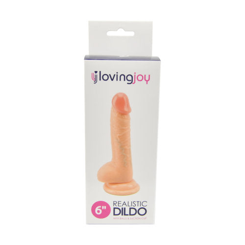Realistische dildo met ballen en zuignap   ( 2 maten )