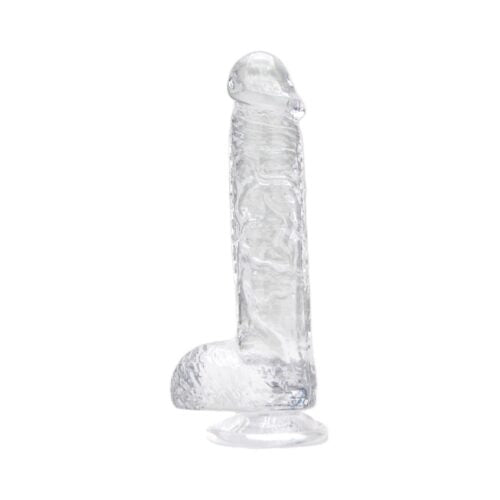 dildo met ballen transparant    ( 5 maten )