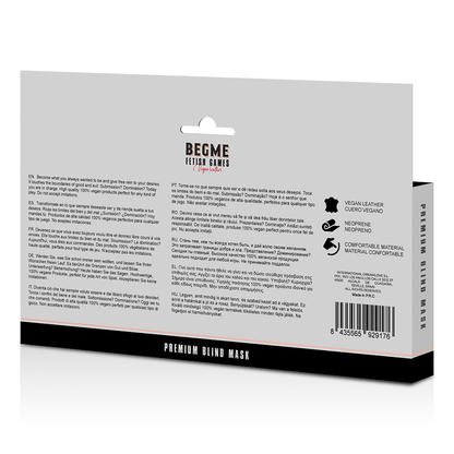 BEGME - BLACK EDITION PREMIUM BLIND MASKER MET NEOPREEN VOERING