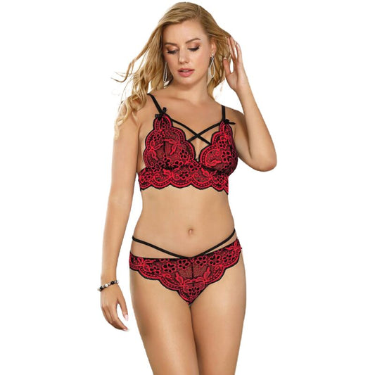 SUBBLIME - SET TWEE STUKS SET KANTEN TOP EN SLIPJE  L/XL