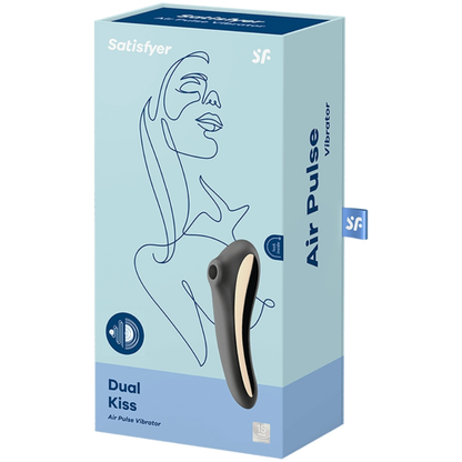 SATISFYER - DUAL KISS CLITORIS-STIMULATOR ZWART