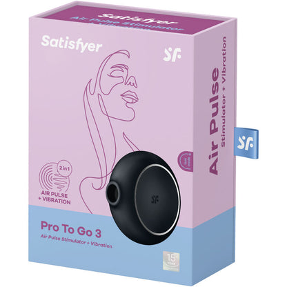 SATISFYER -PRO TO GO 3 ZWARTE DUBBELE STIMULATOR EN VIBRATOR