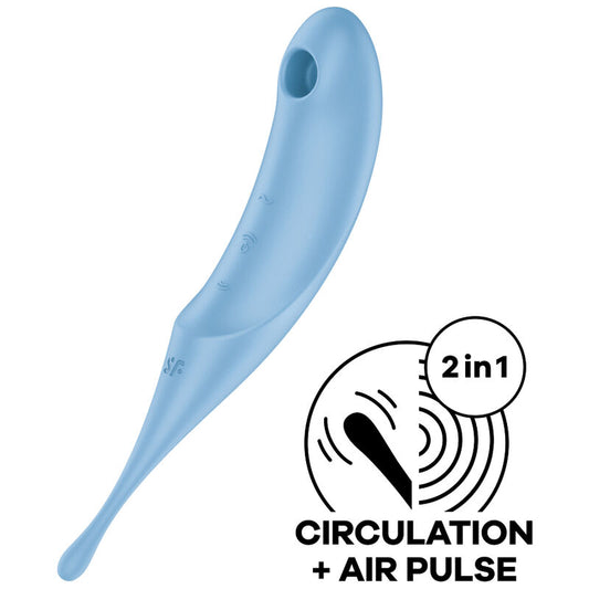 SATISFYER - TWIRLING PRO BLAUWE STIMULATOR EN VIBRATOR