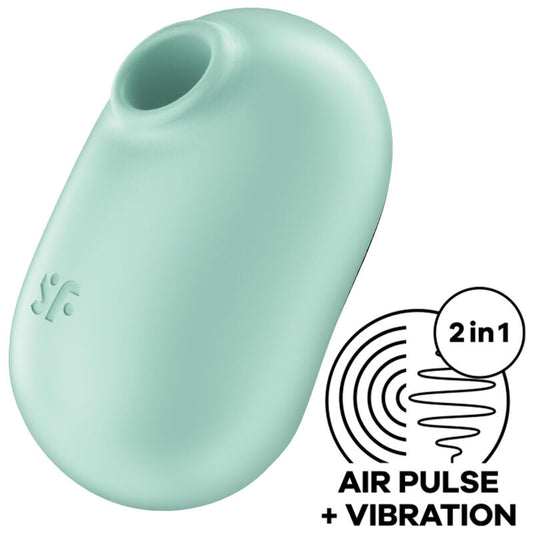SATISFYER - PRO TO GO 2 GROENE DUBBELE STIMULATOR EN VIBRATOR