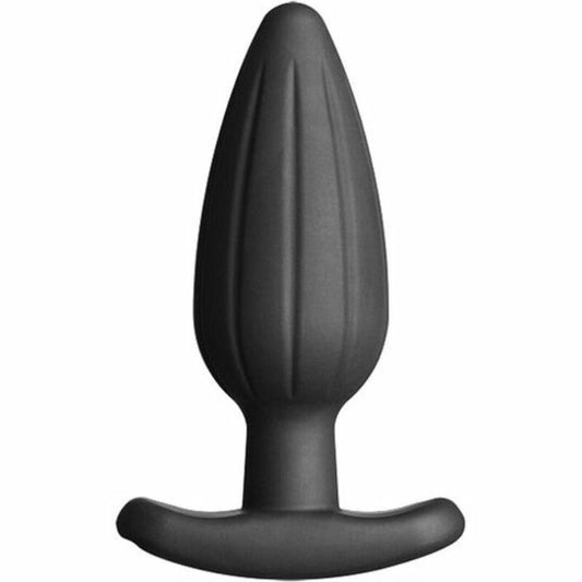 ELECTRASTIM - SILICONEN ZWART ROCKER BUTTPLUG GROOT