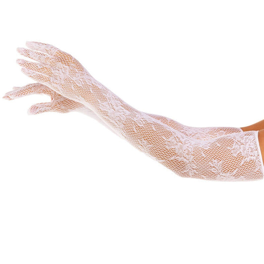 LEG AVENUE - RODE BLOEMEN HANDSCHOENEN WIT