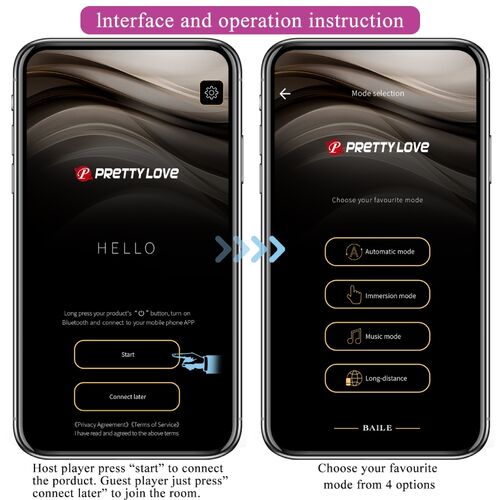 PRETTY LOVE -  vibrerend ei lila, bedienbaar via app